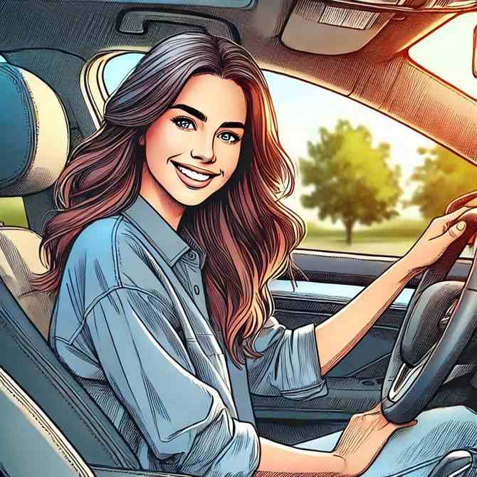 Happy shop owner sitting in their flower shop with their new insurance details.